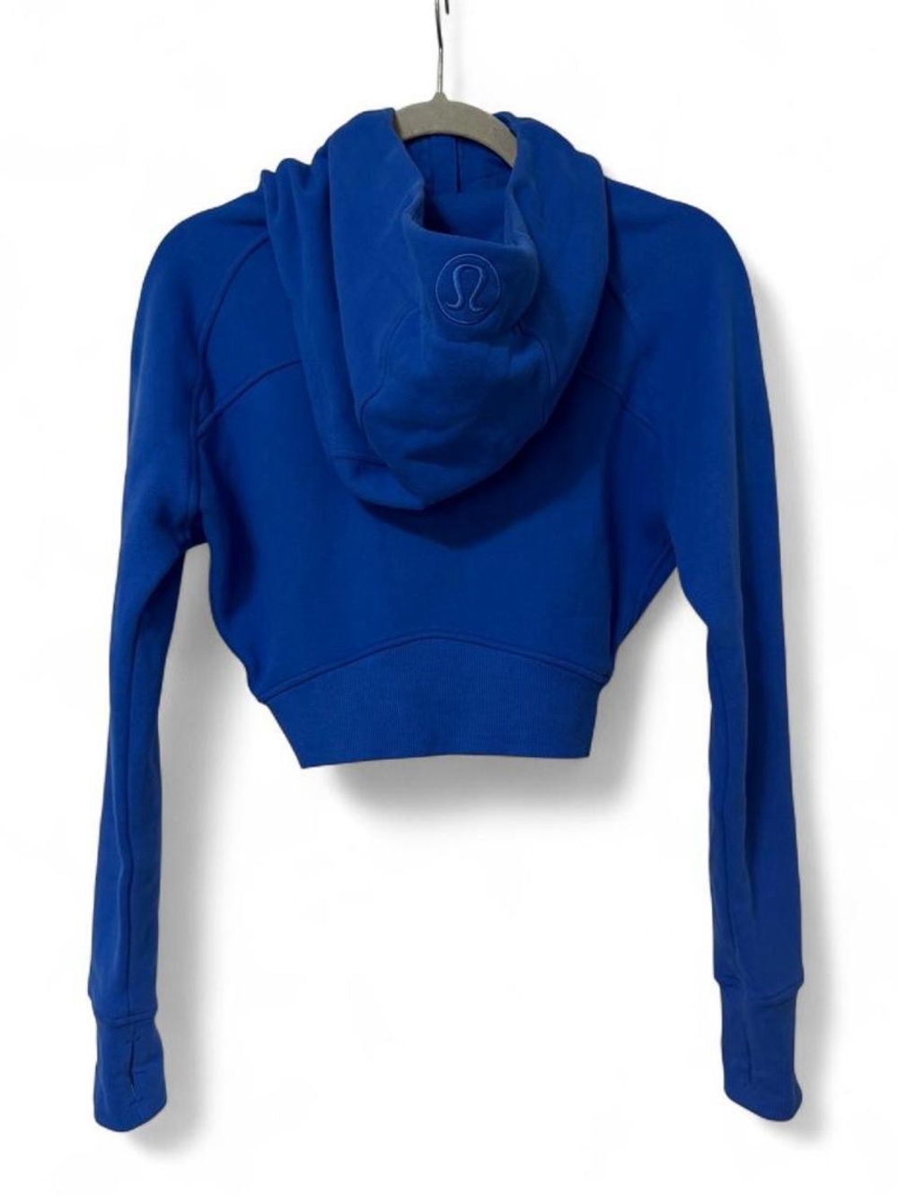 Lululemon women’s blue scuba cropped hoodie Size 4